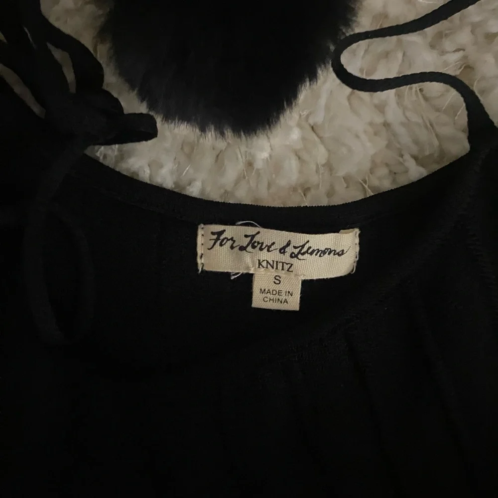 For Love And Lemons Knitz Bonbon Black Knit Bodysuit - Picture 4 of 4